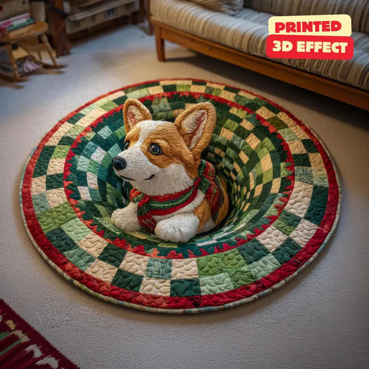 3D Effect Puppy-Themed Pluche Vloermat