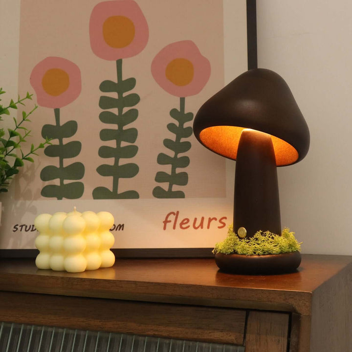 Verdrehte Paddenstoel Nacht Warm Licht Aanraak Slaapkamer Hoofdbord Nachtlampje Beukenhout LED USB Decoratieve Sfeerlampen Woondecoratie