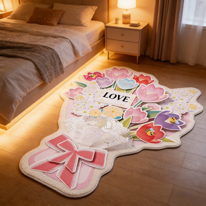 Bloemboeket Vloerkleed in Vorm