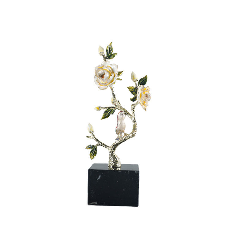 Decoratieve Vogel en Bloem Sculptuur