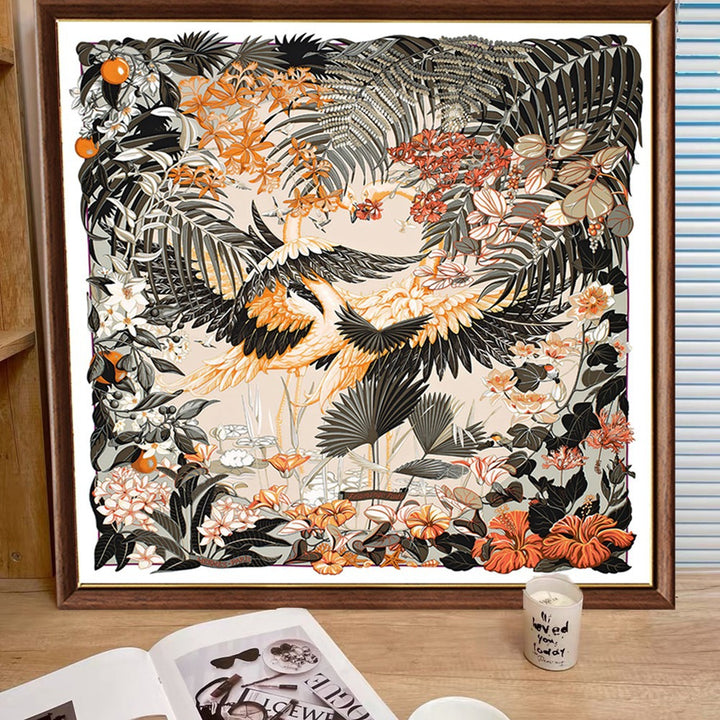 Ingedeeld Bloemige Kraan Kunstwerk