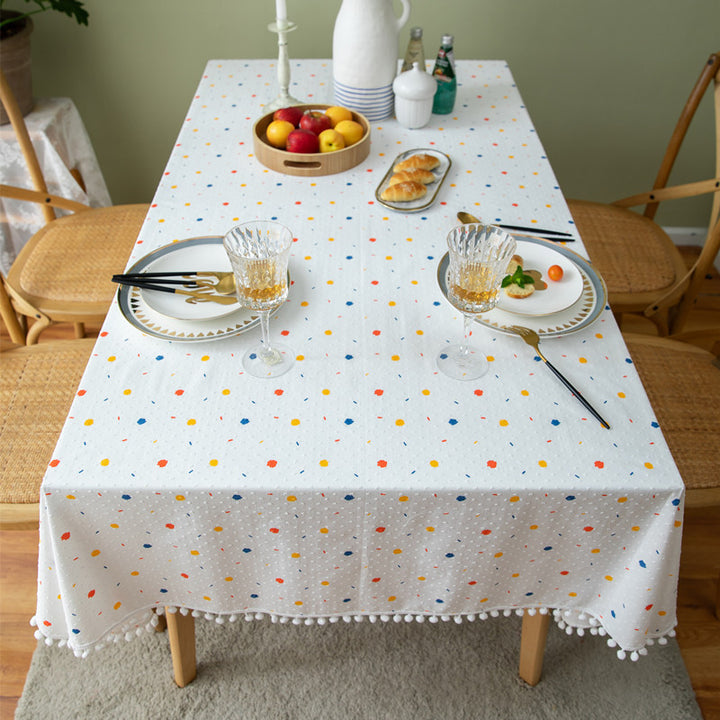Decoratieve stippen tafelkleed