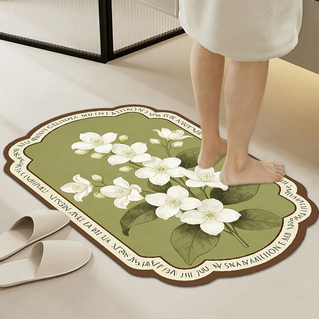 Zachte bloemenpatroon comfort badmat