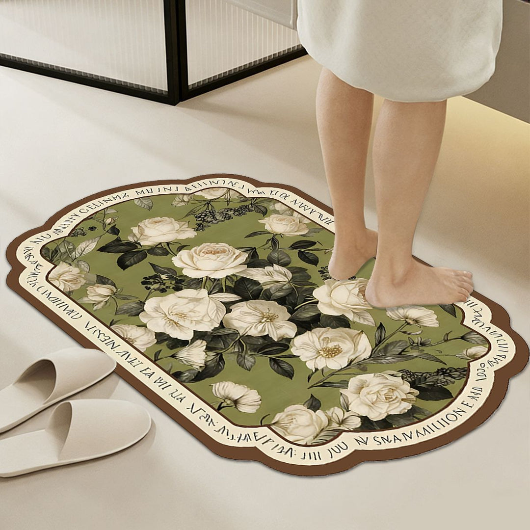 Zachte bloemenpatroon comfort badmat