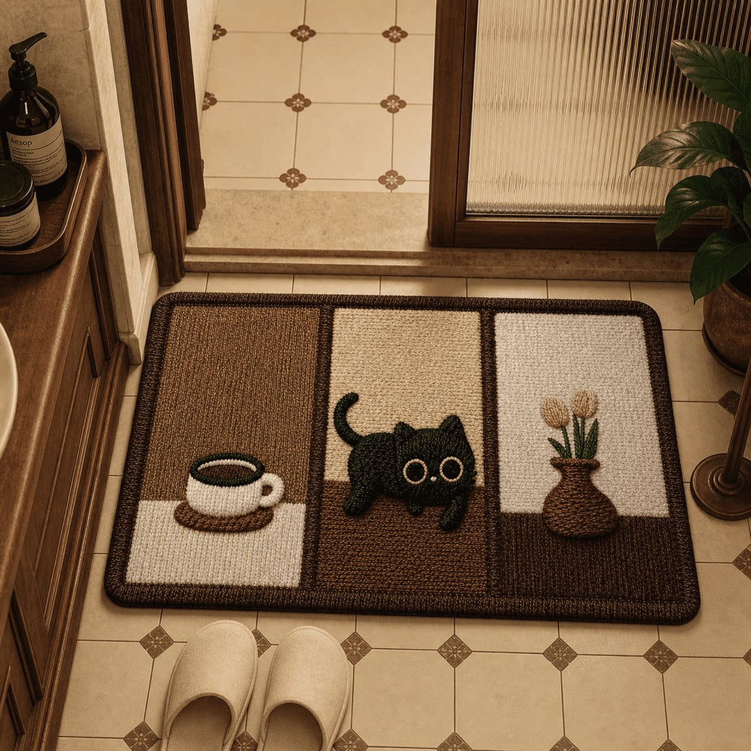 Gezellige Kat-Thema Badkamer Tapijt