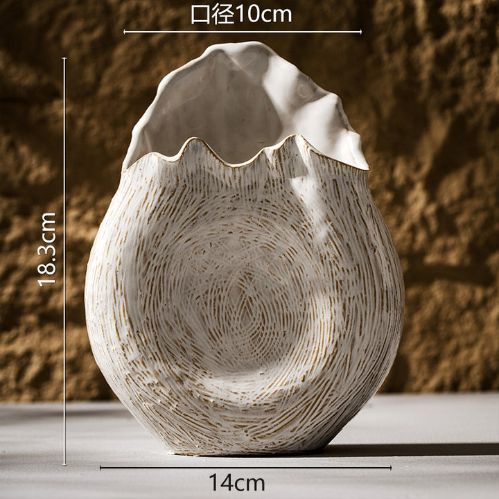 Handgemaakt Textured Keramisch Sculpturaal Vaas