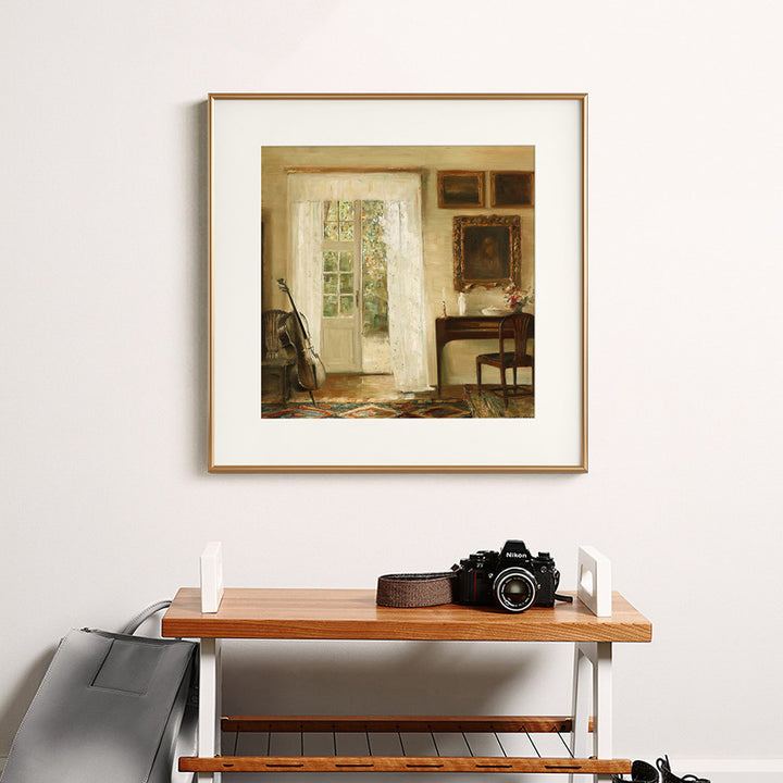 Gekaderde Vintage Muzikale Kunstwerk