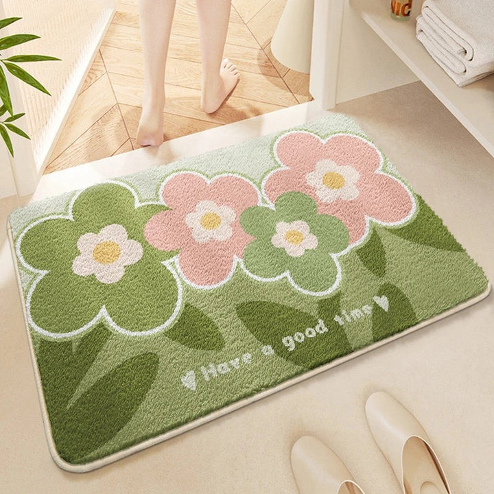 Decoratieve Bloemige Badmat