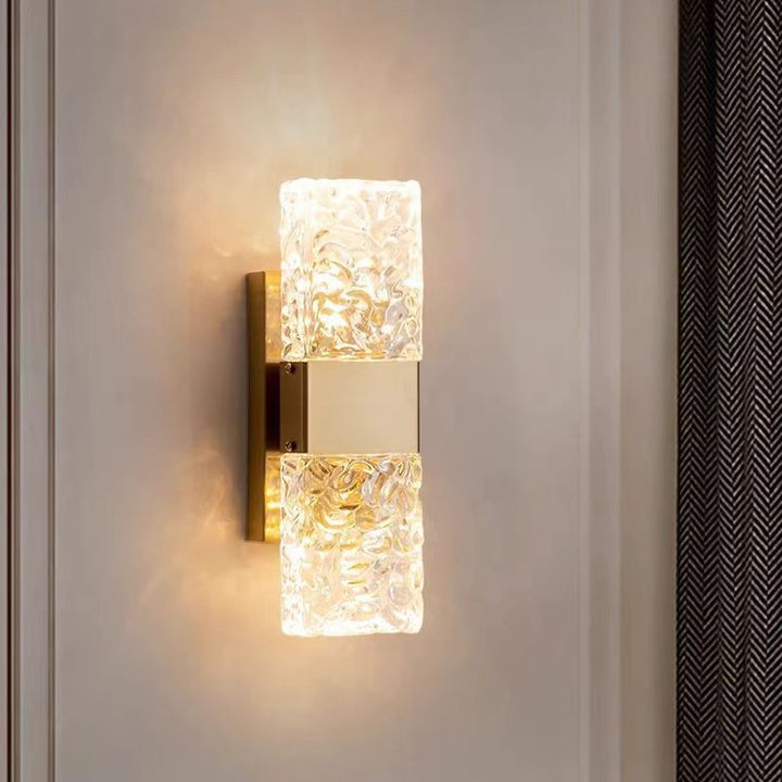 hedendaagse glas wandlamp met gestructureerde afwerking