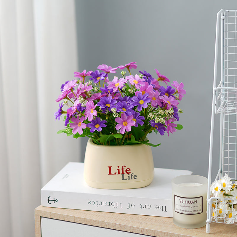 Decoratieve Pot met Nep Bloemarrangement