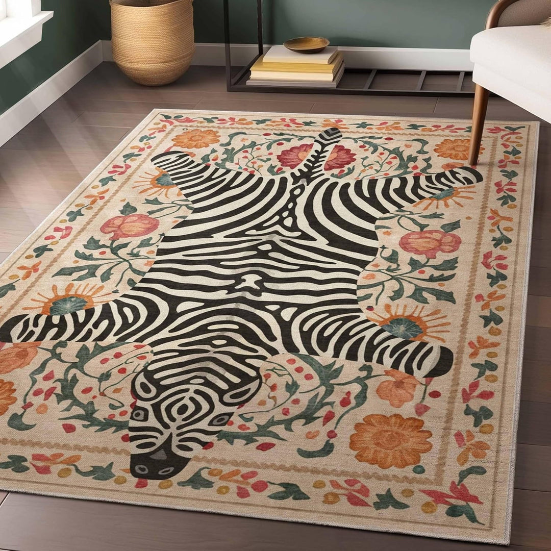 Artistiek Zebra Print Area Tapijt voor Moderne Interieurs