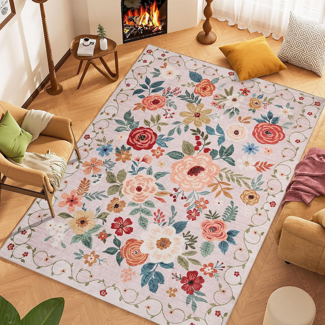Bloemenborduursel Vloerkleed