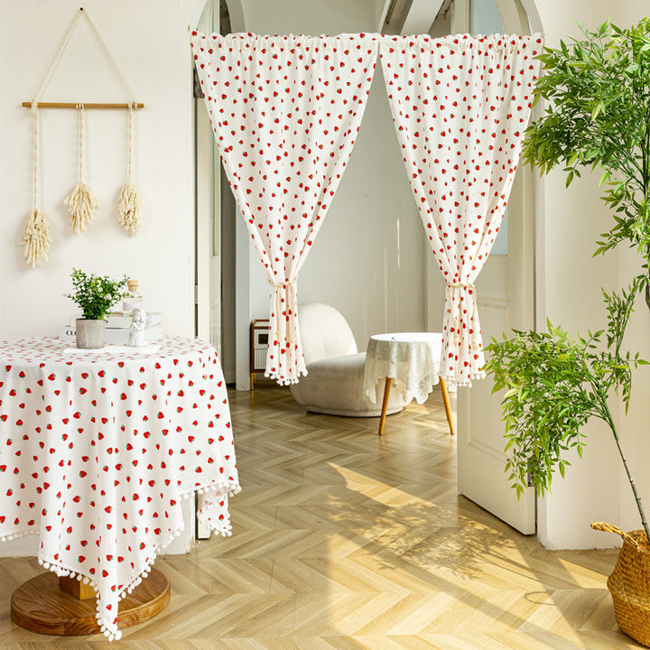 Aardbei Print Decoratieve Gordijn