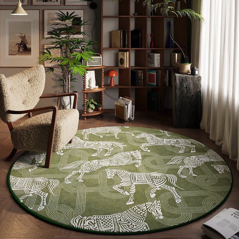 Artistiek Paardenpatroon Vloerkleed voor Thuisdecoratie