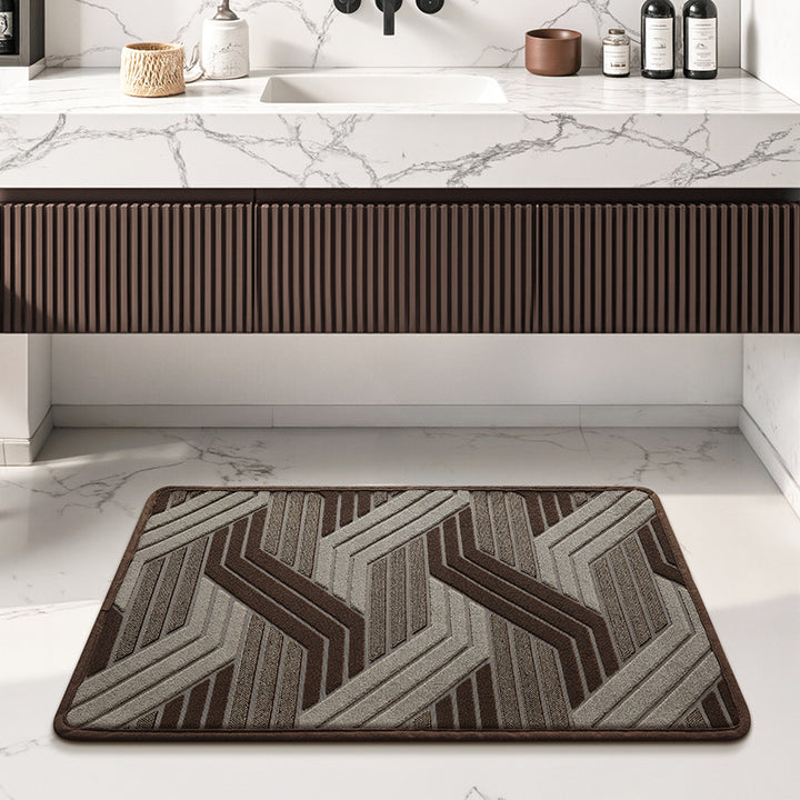 Textured Geometric Pattern Badmat