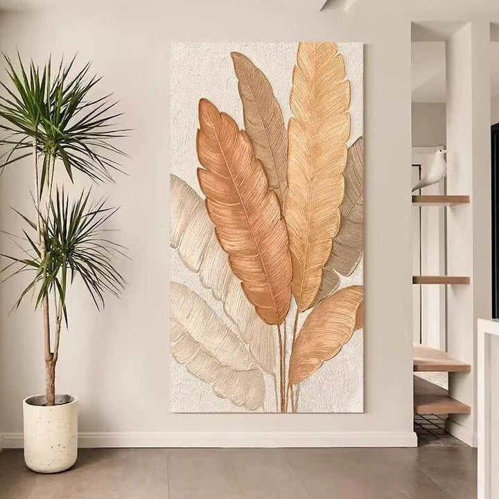 Textured Leaf Canvas Wandkunst