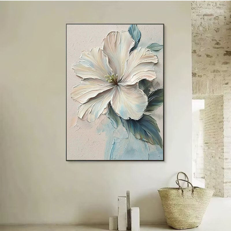 Textured Floral Canvas Wanddecoratie