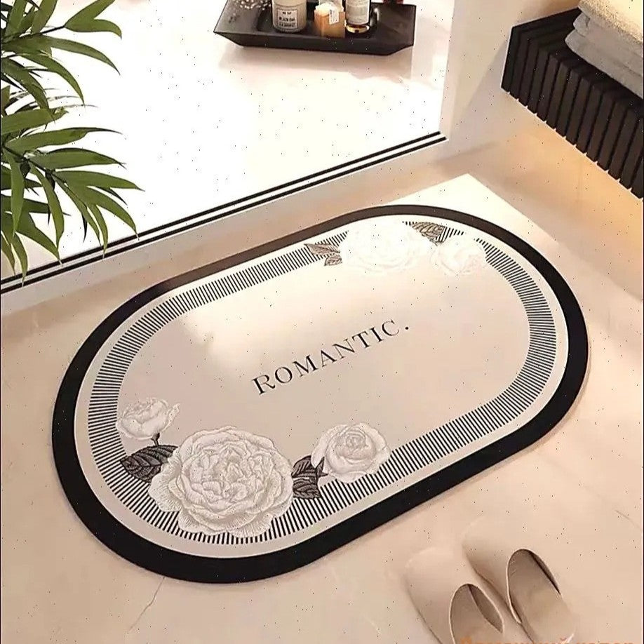 Elegante Bloemige Badmat