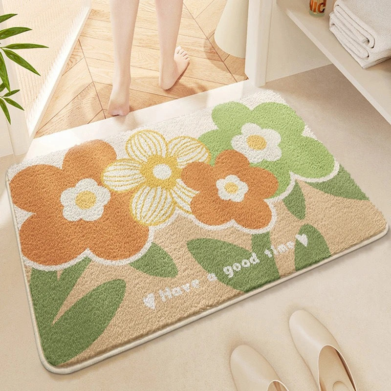 Decoratieve Bloemige Badmat