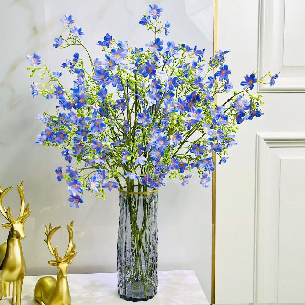 Kunstmatige Bloemarrangement met Decoratieve Glazen Vaasje