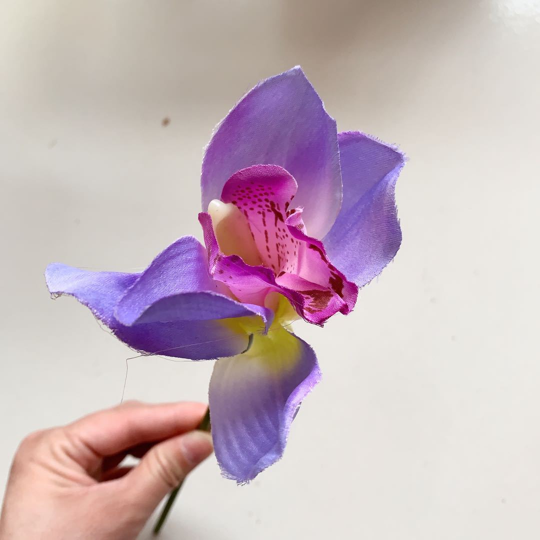 Faux Orchidee Bloem Steel