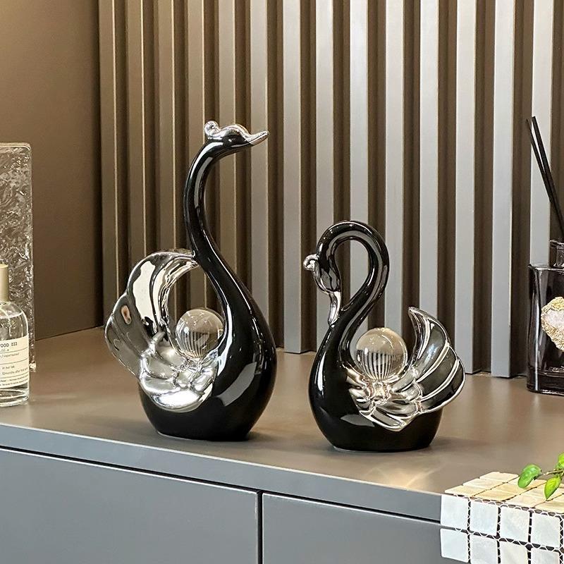 Elegante Keramische Zwanenbeeldjes