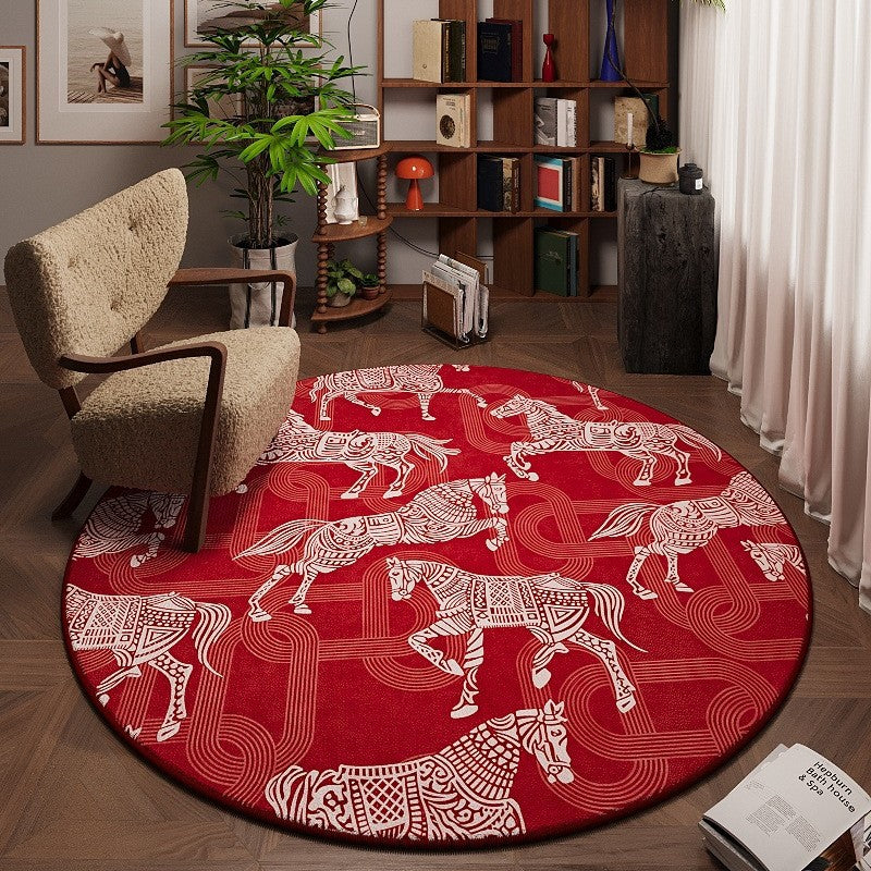 Artistiek Paardenpatroon Vloerkleed voor Thuisdecoratie