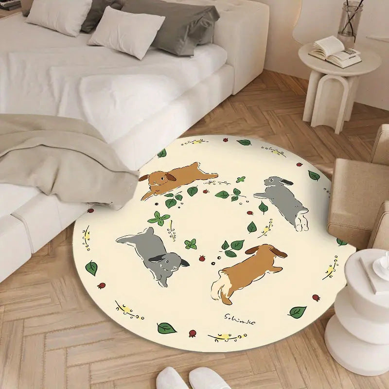 Cartoon-Themed Pluche Vloerkleed voor Binnengebruik