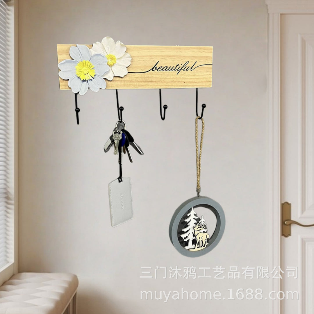 Decoratieve Bloemige Wandhaak Rek
