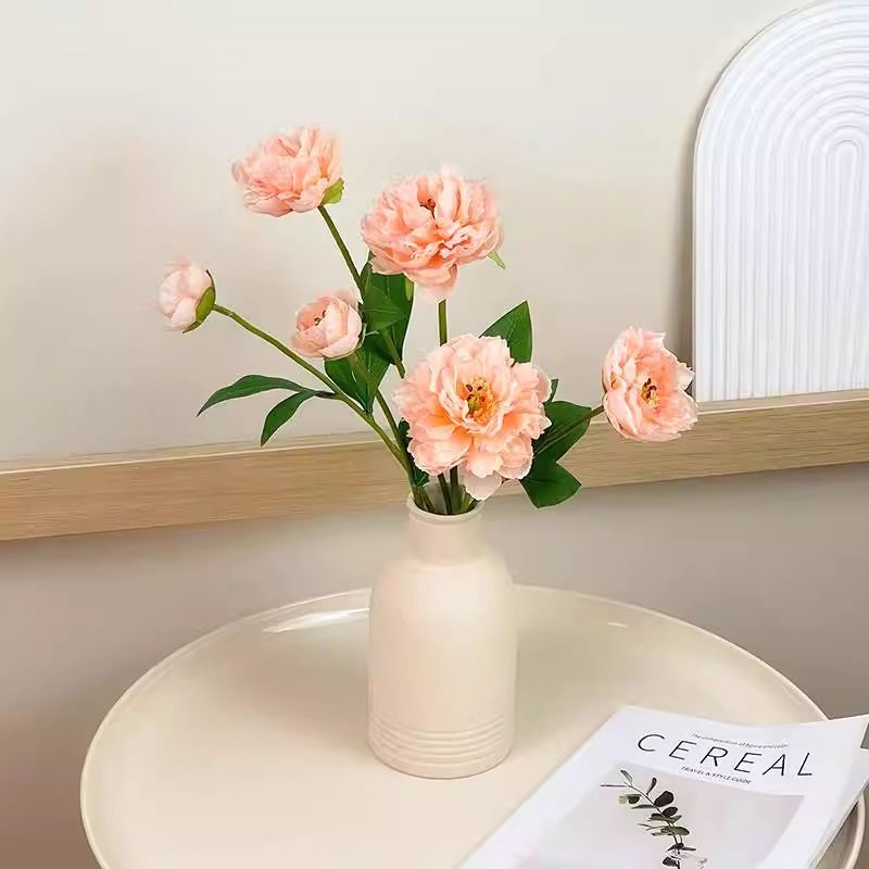 Realistische Pioenrozen Bloemensteel