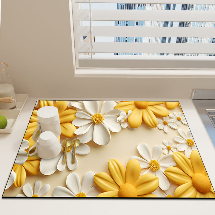 Bloemenprint Decoratieve Vloerkleed