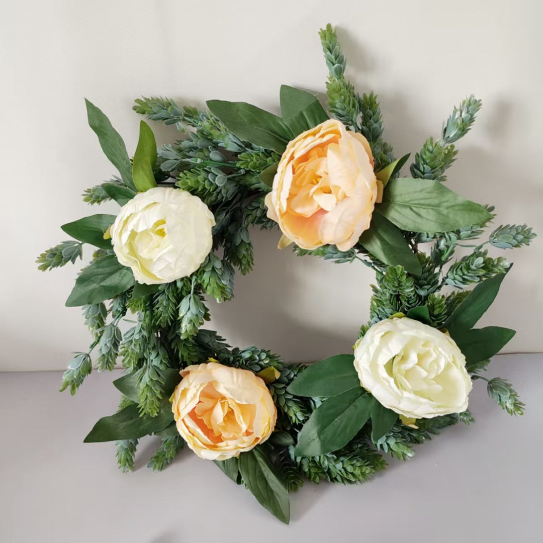 Realistisch Bloemkrans met Groene Accenten