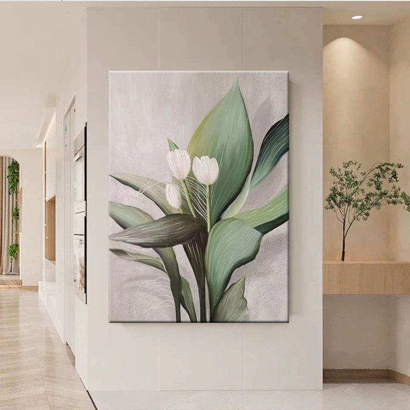Elegante Bloemen Canvas Kunstwerk