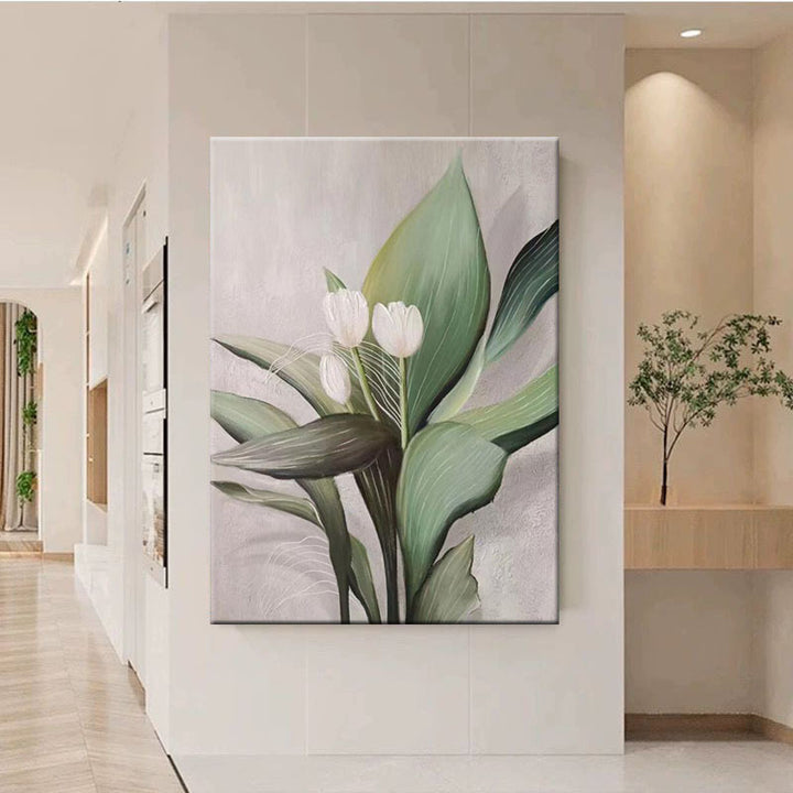 Elegante Bloemen Canvas Kunstwerk