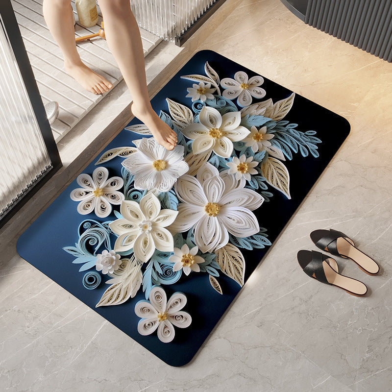 Decoratieve Bloemige Badkamermat