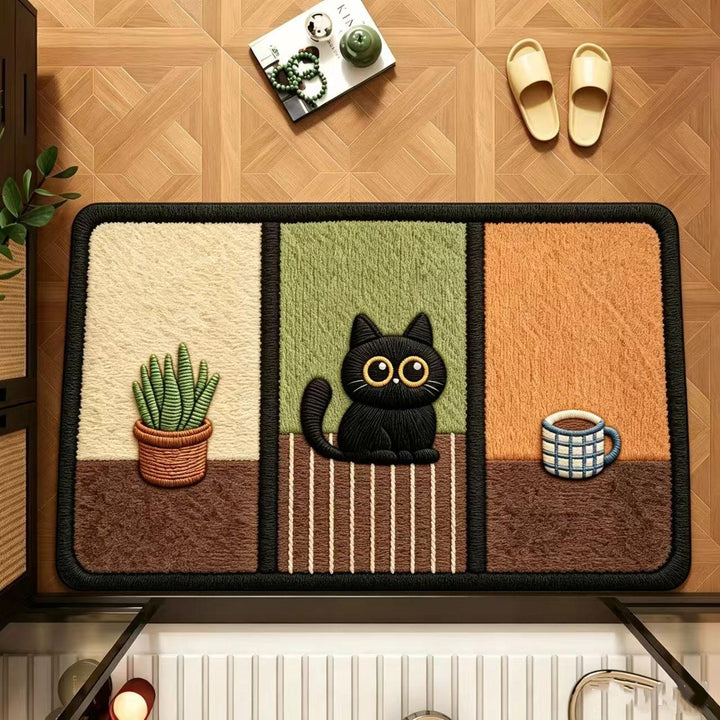 Speelse Cartoon Kat-Thema Badmat