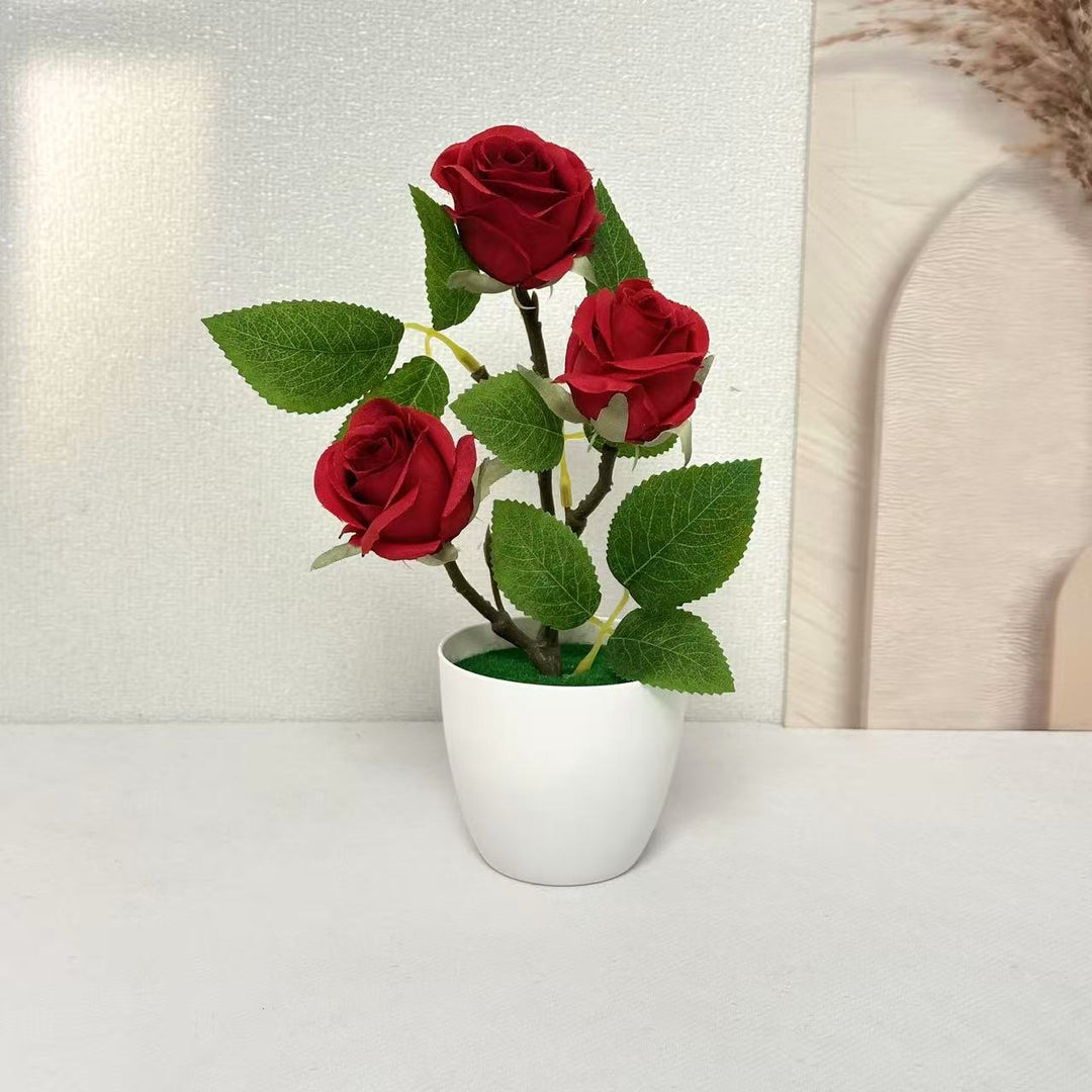 Elegante Kunstmatige Rozenplant Arrangement voor Thuisdecoratie