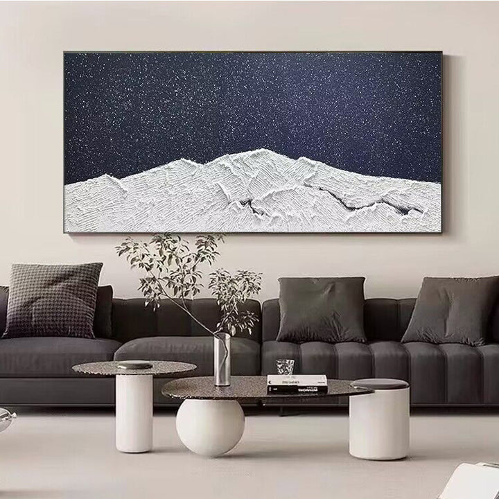 Textured Minimalistische Berg Scene Canvas Wanddecoratie