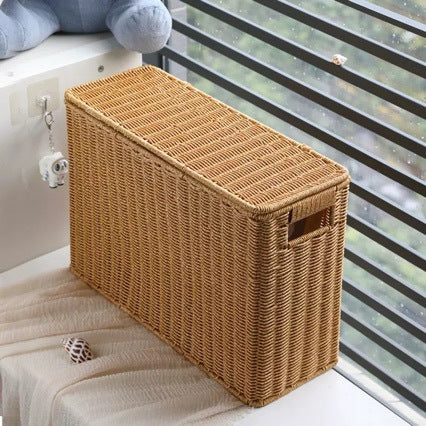 Decoratieve rieten opbergdoos