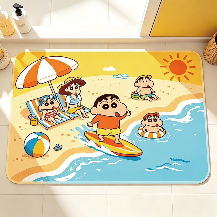Speelse Cartoon Strand-Thema Badmat