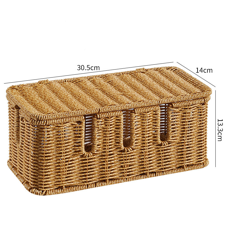 Handwoven rectangular storage box