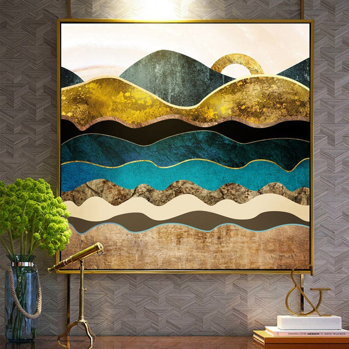 Abstract Wave Canvas Wand Kunstwerk