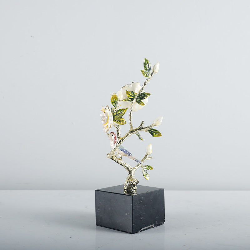 Decoratieve Vogel en Bloem Sculptuur