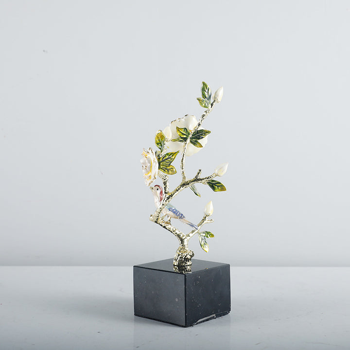 Decoratieve Vogel en Bloem Sculptuur