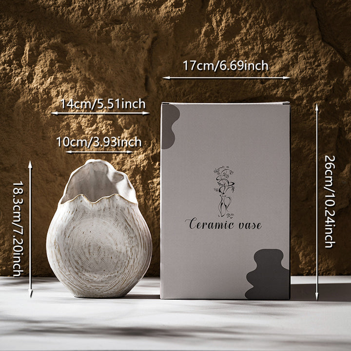 Handgemaakt Textured Keramisch Sculpturaal Vaas