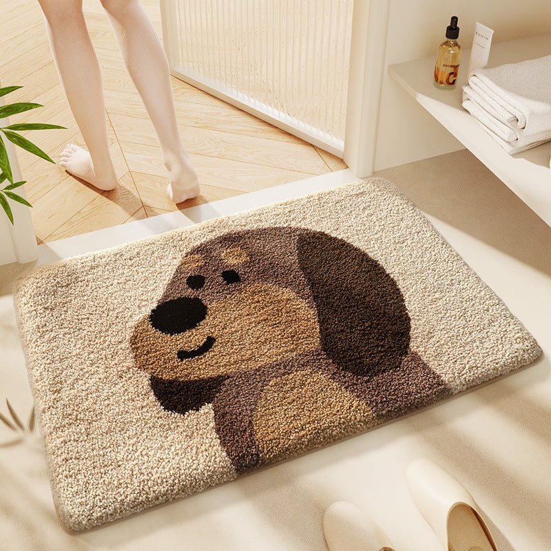 Speelse Puppy-Thema Plush Badmat