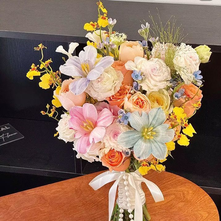 Elegante Kunstmatige Bloemen Bruidsboeket