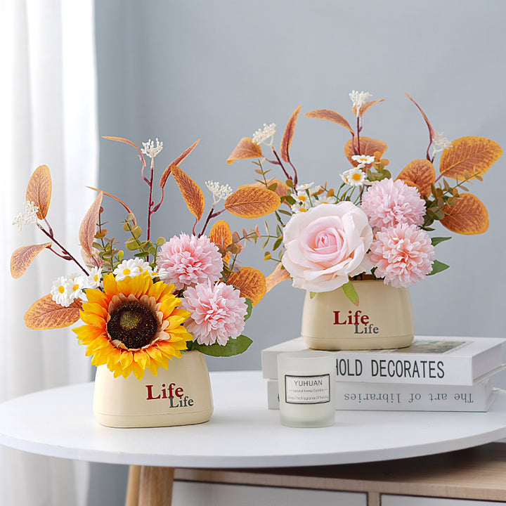 Decoratieve Pot met Nep Bloemarrangement