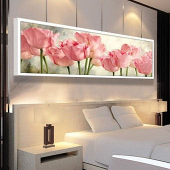 Elegante Bloemrijke Canvas Muurkunst