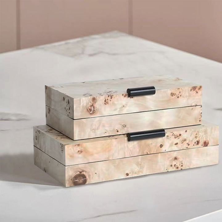 Decoratieve Houten Opbergdoos Set